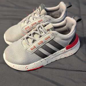 Adidas Kids Gray and Red Sneakers